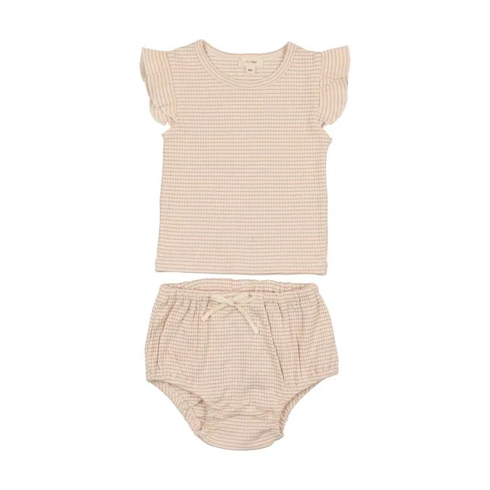 Lil Legs Ribbed Girls Tank Set Pink Stripe Lil Legs Earrings