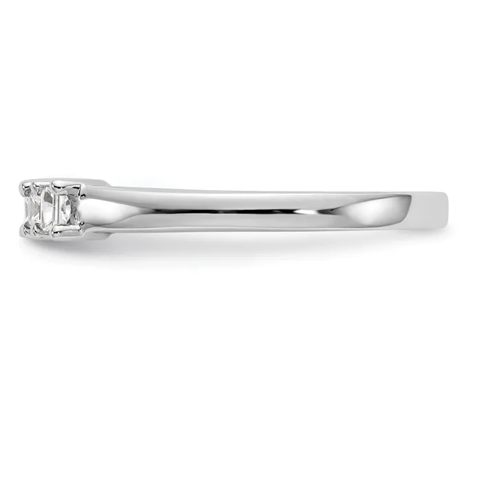 035ct CZ Solid Real 14K White Gold 5Stone Wedding Band Ring Goldia Rings