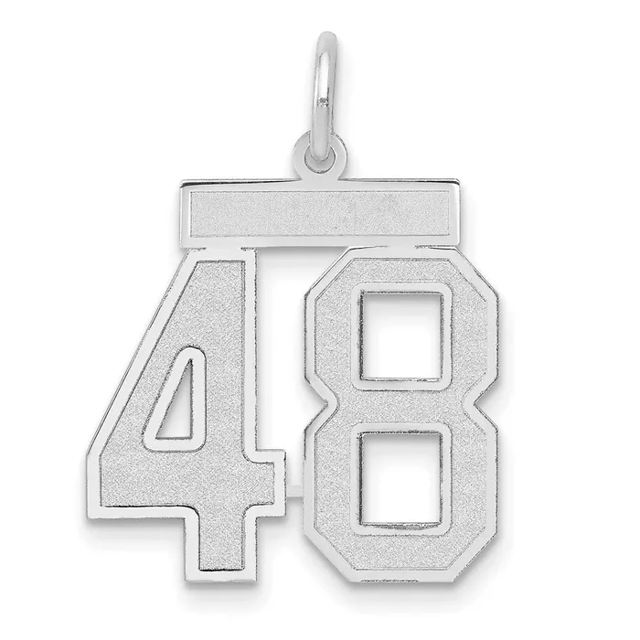 Charm Necklaces Goldia 14k White Goldw Medium Satin Number 48 Charm