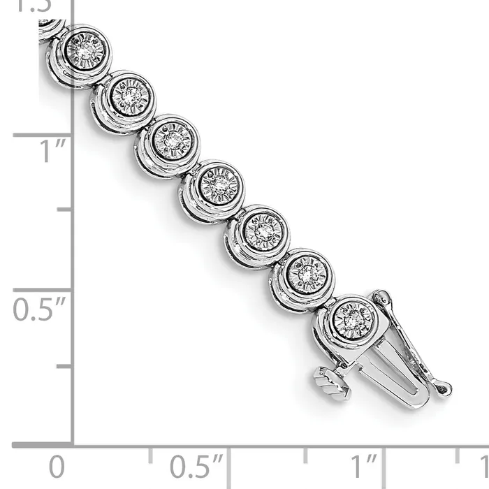 Goldia Bracelets 14k White Gold 12 Ct Lab Grown Diamond VSSI G 7 inch Circle Link Bracelet