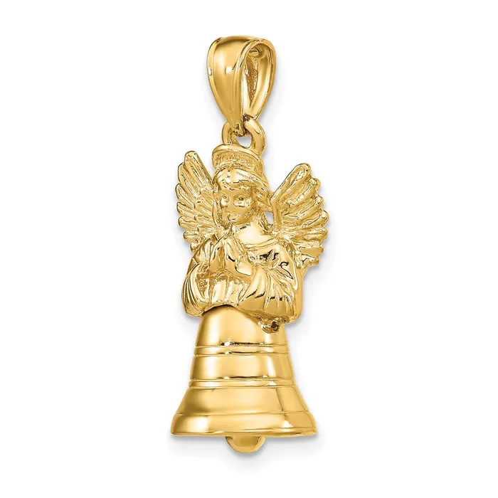 Goldia Charm Necklaces 14k Yellow Gold 3D w Moveable Angel Charm