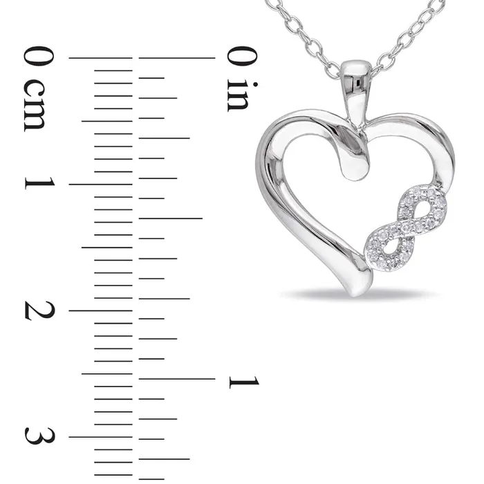 Goldia Necklaces 005 CT TW Natural Diamond Heart with Infinity Pendant in Sterling Silver Goldia Necklaces 005 CT TW Natural Diamond Heart with Infinity Pendant in Sterling Silver