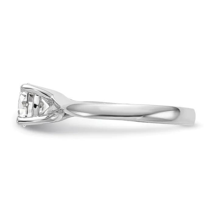 Goldia Rings 050ct CZ Solid Real 14k White Gold Round Solitaire Engagement Ring Engagement Polished