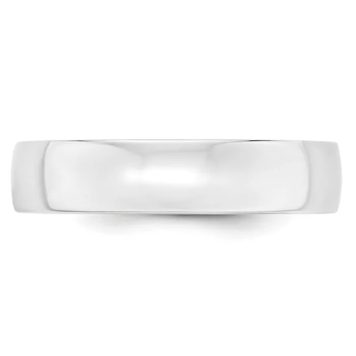 Goldia Rings Solid 10K White Gold 5mm Light Weight Comfort Fit MensWomens Wedding Band Ring Size 55
