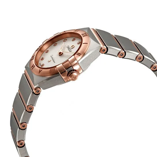 JMS always Watches Original Omega Constellation Quartz Diamond White Silvery Dial Ladies Watch 13120256052001