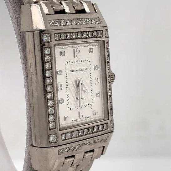 JMS always Watches Original Preowned Jaeger LeCoultre Reverso Hand Wind Diamond Silver Dial Ladies Watch Q2673420 JMS always Watches Original Preowned Jaeger LeCoultre Reverso Hand Wind Diamond Silver Dial Ladies Watch Q2673420