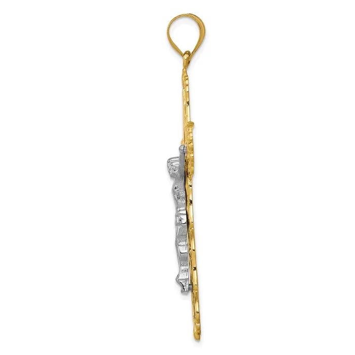 Necklaces Goldia 14k TriColor Gold Diamondcut Crucifix Pendant