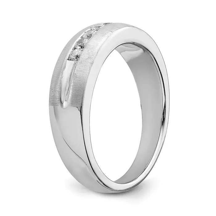 Rings Goldia 022ct CZ Solid Real 14k White Gold Mens Bridal Wedding Band Ring