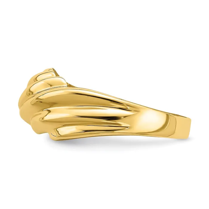 Rings Goldia 14K Yellow Gold Wave Pattern Dome Ring