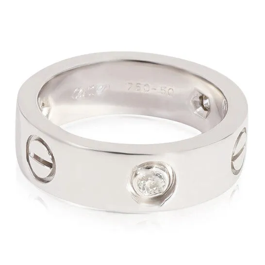 Rings JMS always Original PreOwned Cartier Love Diamond Ring in 18k White Gold 022 CTW