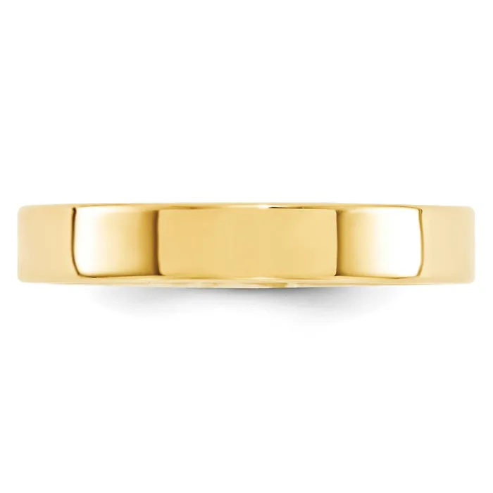 Rings Solid 10K Yellow Gold 4mm Standard Flat Comfort Fit MensWomens Wedding Band Ring Size 10 Goldia