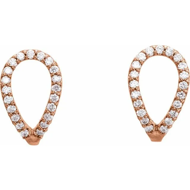 14K Rose 15 CTW Diamond Geometric JHoop Earrings TreasureFineJewelers Earrings