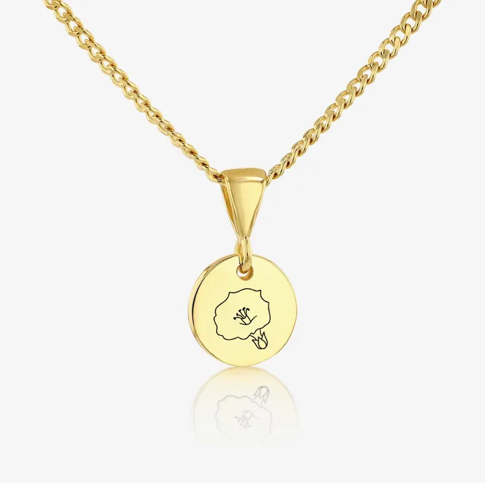 Morning Glory September Birth Flower Pendant Necklace 14K 925 Gold Vermeil Ema Jewels Necklaces