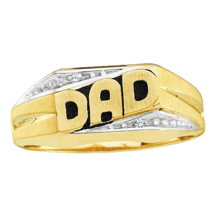 North Arrow Shop Rings 10kt yellow gold mens round diamond dad father band ring 01 cttw7028