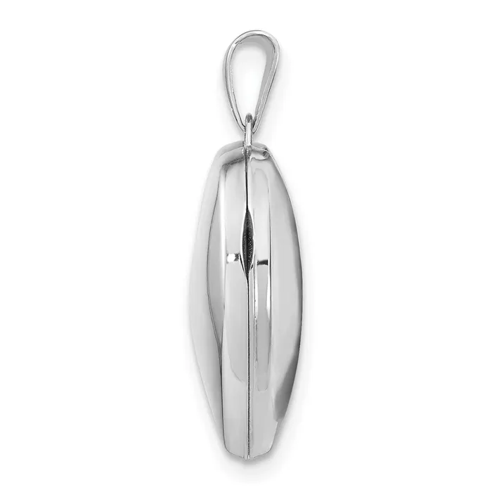 Rings TreasureFineJewelers 14k White Gold Domed Heart Locket