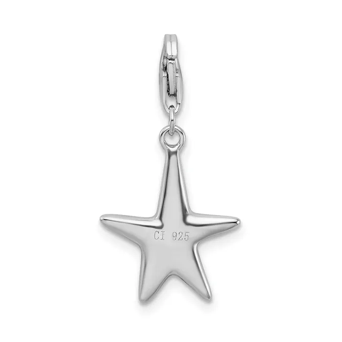 Sterling Silver Amore La Vita Rhodiumplated Polished Starfish Charm TreasureFineJewelers Rings