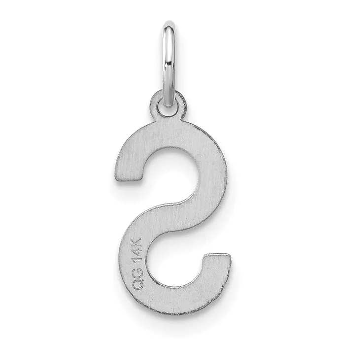 TreasureFineJewelers Necklaces 14k White Gold Letter S Initial Pendant