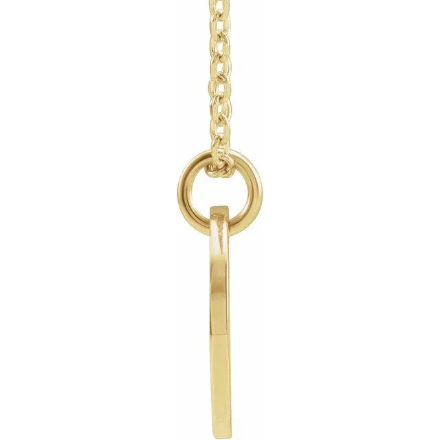 TreasureFineJewelers Necklaces 14K Yellow Gold Initial K 10 mm Disc 1618 Necklace