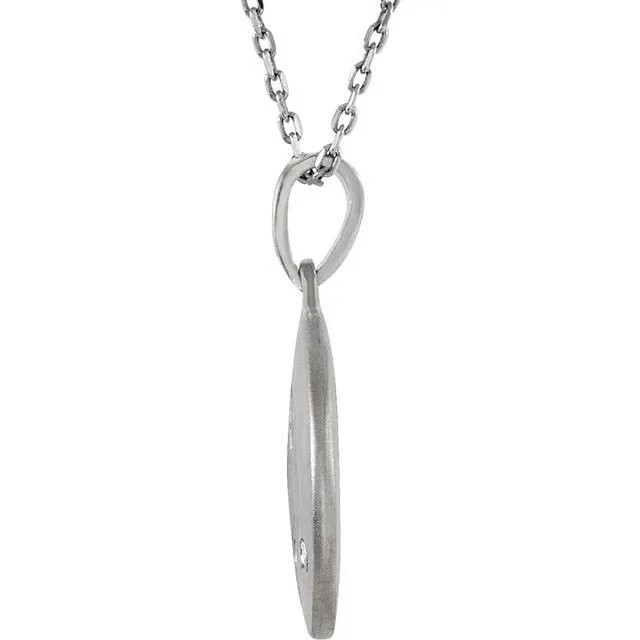 TreasureFineJewelers Necklaces Sterling Silver 005 CT Diamond Initial C 18 Necklace