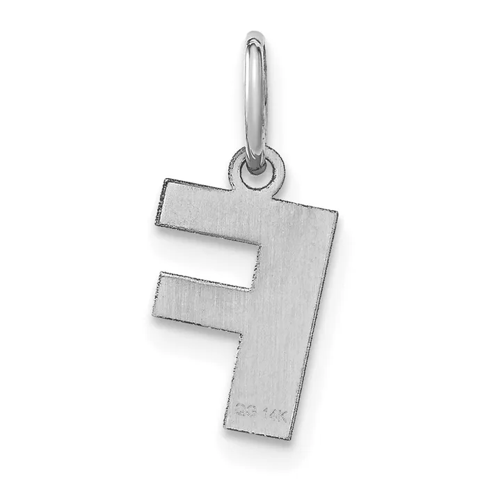 TreasureFineJewelers Necklaces Sterling Silver Rhodiumplated Letter F Initial Pendant