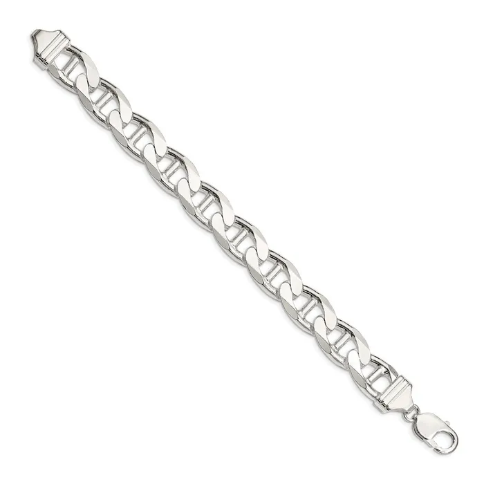 TreasureFineJewelers Rings Sterling Silver 135mm Flat Cuban Anchor Chain