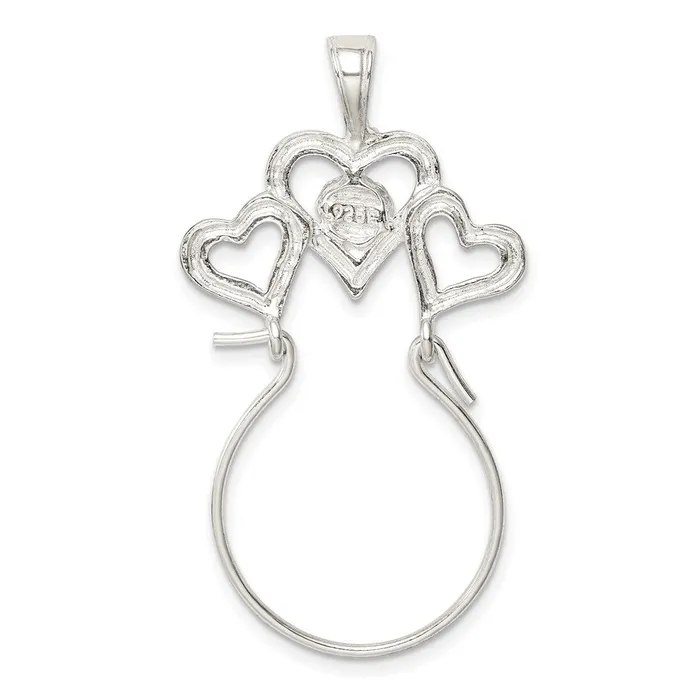 TreasureFineJewelers Rings Sterling Silver Heart Charm Holder