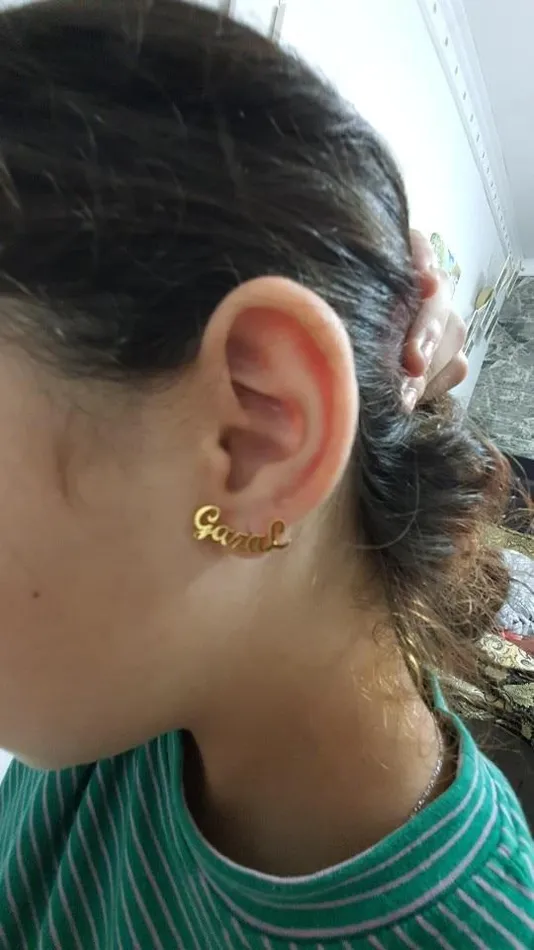 KHLOE JEWELS Custom Jewelry Earrings Custom Name Earrings Font Select