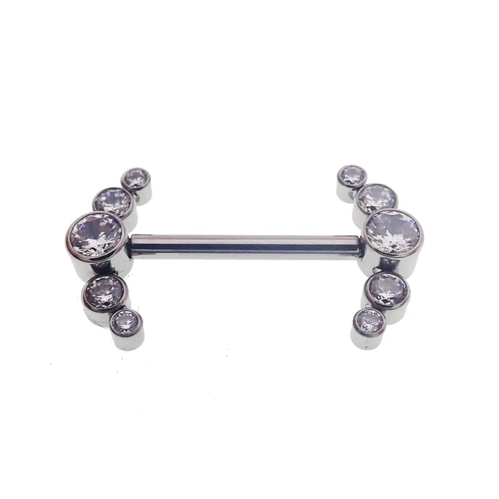 Clear CZ Push Fit Nipple Cluster 12g 14g 16g Body Clickers Charm Necklaces