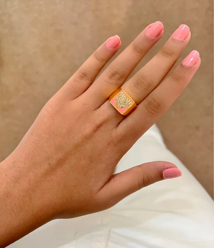 Hearty Diamond Bling Ring PRERTO ECOMMERCE PRIVATE LIMITED Rings