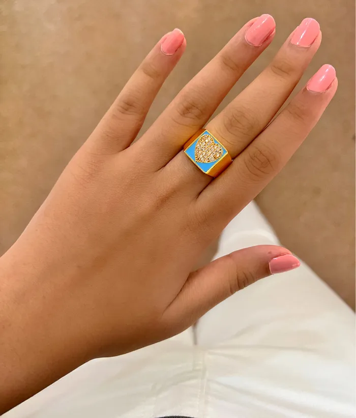Hearty Diamond Bling Ring PRERTO ECOMMERCE PRIVATE LIMITED Rings