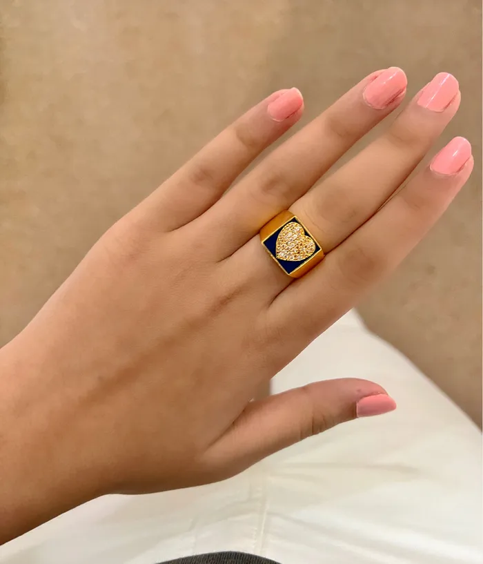 Hearty Diamond Bling Ring PRERTO ECOMMERCE PRIVATE LIMITED Rings