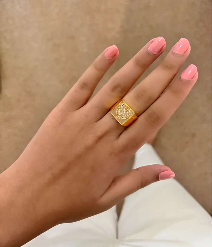 Hearty Diamond Bling Ring PRERTO ECOMMERCE PRIVATE LIMITED Rings