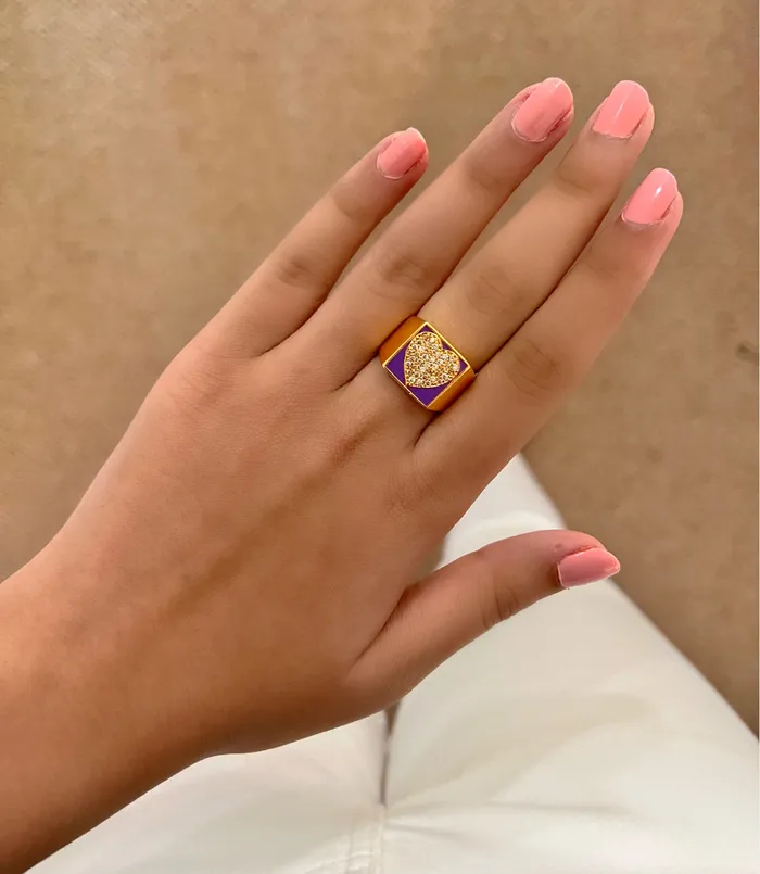 Hearty Diamond Bling Ring PRERTO ECOMMERCE PRIVATE LIMITED Rings
