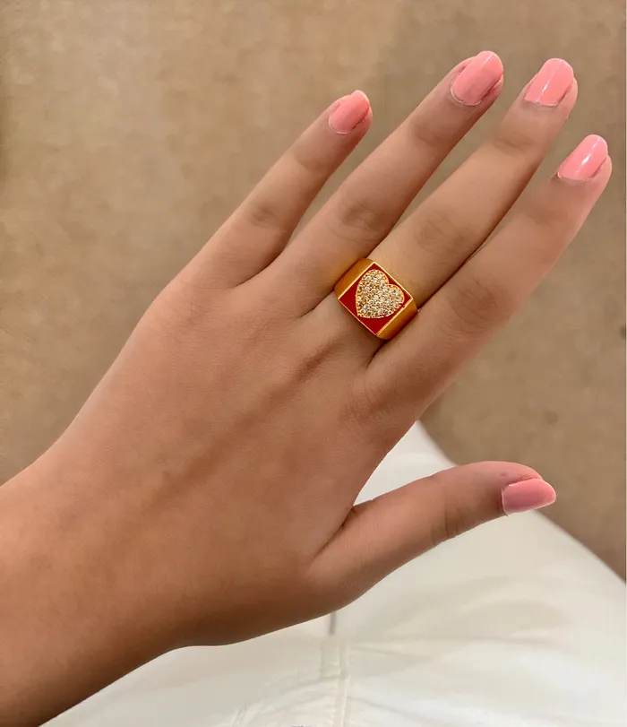 Hearty Diamond Bling Ring PRERTO ECOMMERCE PRIVATE LIMITED Rings