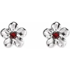 WB Choice Jewelry Earrings 14K White Youth Imitation January Birthstone Flower Earrings 86737600PSTWBC WB Choice Jewelry Earrings 14K White Youth Imitation January Birthstone Flower Earrings 86737600PSTWBC