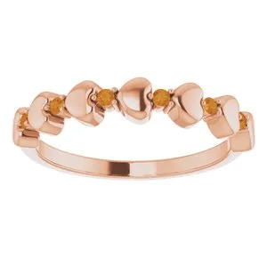 WB Choice Jewelry Rings 14K Rose Citrine Stackable Heart Ring 71999652PSTWBC WB Choice Jewelry Rings 14K Rose Citrine Stackable Heart Ring 71999652PSTWBC