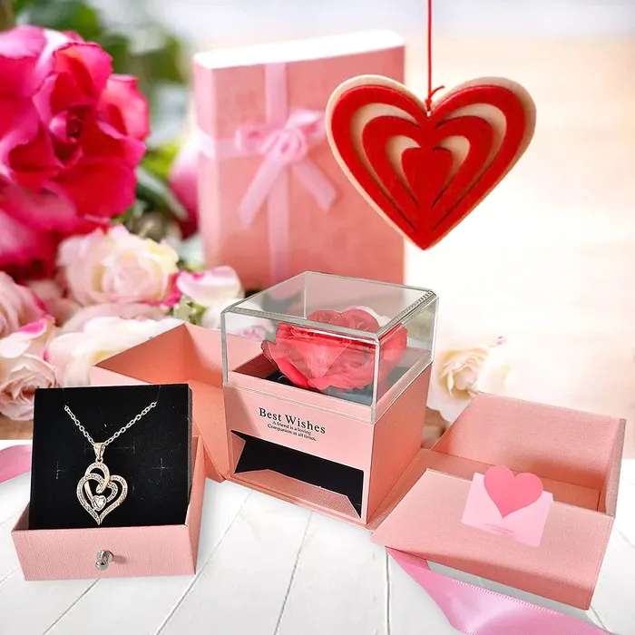 Necklaces Madeofrose Jewelry Rose Box With I Love You In 100 Languages Necklace