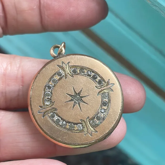 North Star Locket Gold Filled Antique Vintage Paris Jewelry Earrings North Star Locket Gold Filled Antique Vintage Paris Jewelry Earrings