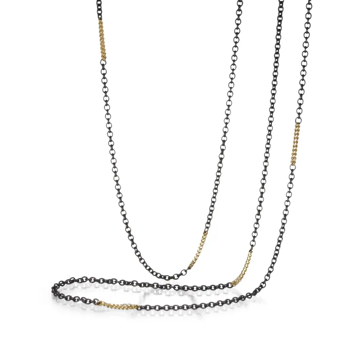Amali Necklaces Mixed Metal Station Necklace 36