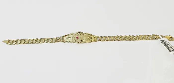 Bracelets 10k Gold St Lazaro Miami Cuban Bracelet Size 8 Inches 7mm 10kt Mens Ladies Gold and Diamond