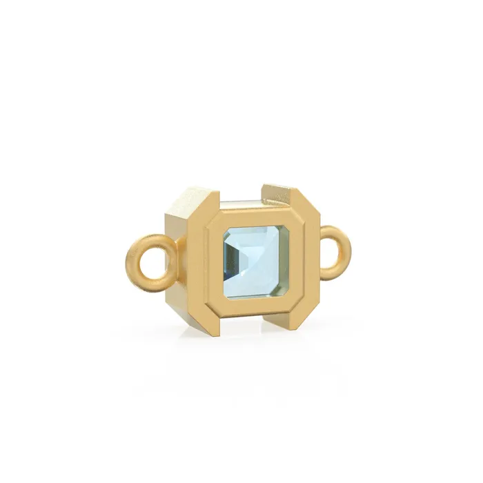 Bracelets Jalvi Co 14k Solid Gold Aquamarine Emerald Square Cut Connector Matte Finish Gemstone Station March Birthstone Bezel Charm Bracelet Spacer Bracelets Jalvi Co 14k Solid Gold Aquamarine Emerald Square Cut Connector Matte Finish Gemstone Station March Birthstone Bezel Charm Bracelet Spacer