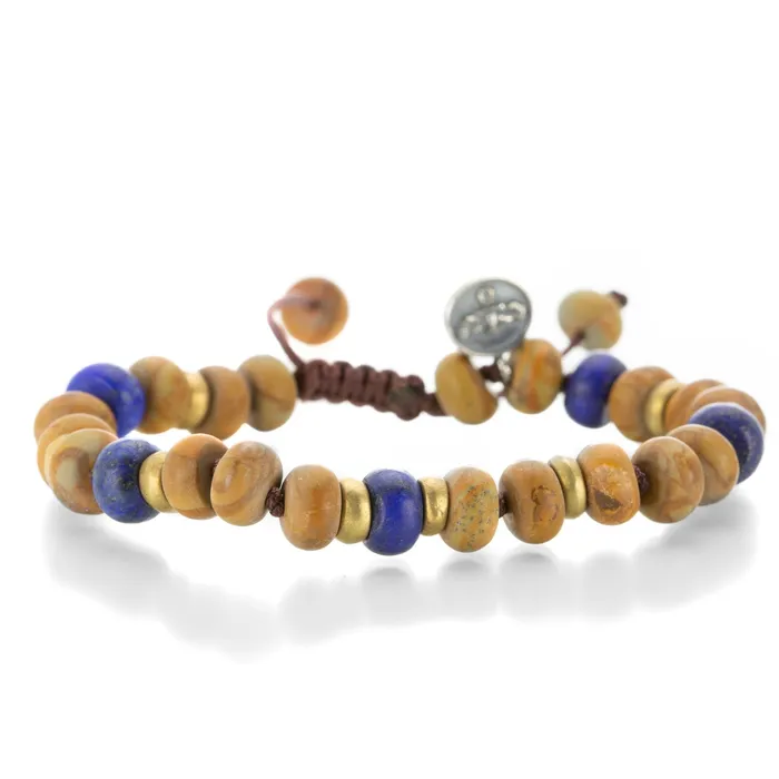 Joseph Brooks 8mm Lapis Picture Jasper Beaded Bracelet Bracelets