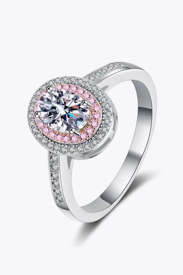 Rings Trendsi 1 Carat Moissanite 925 Sterling Silver Halo Ring