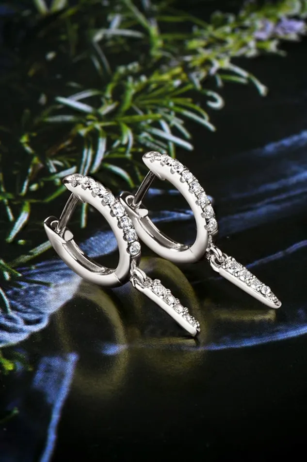 Trendsi Earrings Moissanite 925 Sterling Silver Huggie Drop Earrings