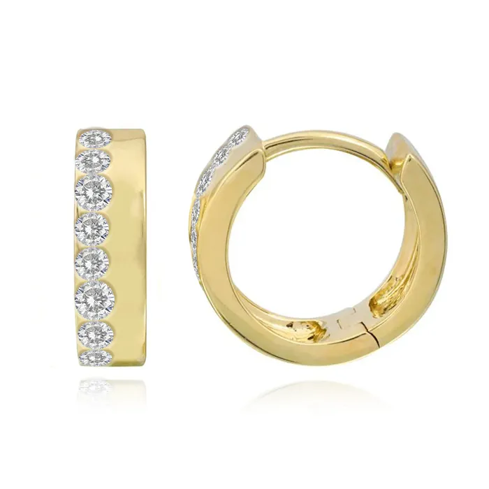 Alev Collection PreStyled Sets Half Diamond Half Gold Huggies