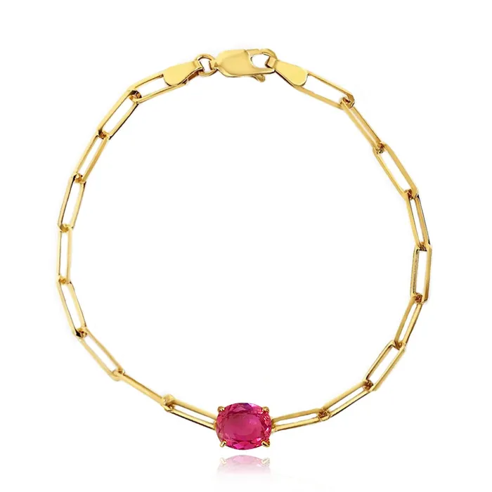 Bracelets Alev Collection Semi Precious Gemstone Paperclip Bracelet