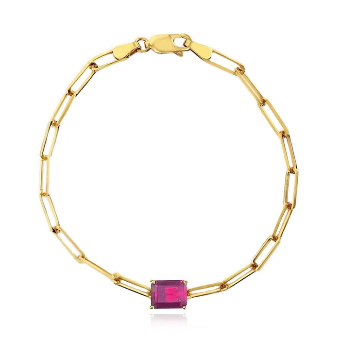 Bracelets Alev Collection Semi Precious Gemstone Paperclip Bracelet