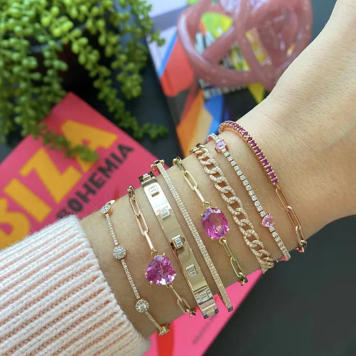 Bracelets Alev Collection Semi Precious Gemstone Paperclip Bracelet