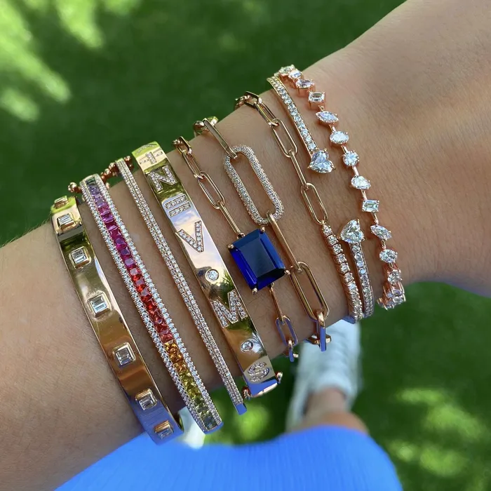 Bracelets Alev Collection Semi Precious Gemstone Paperclip Bracelet