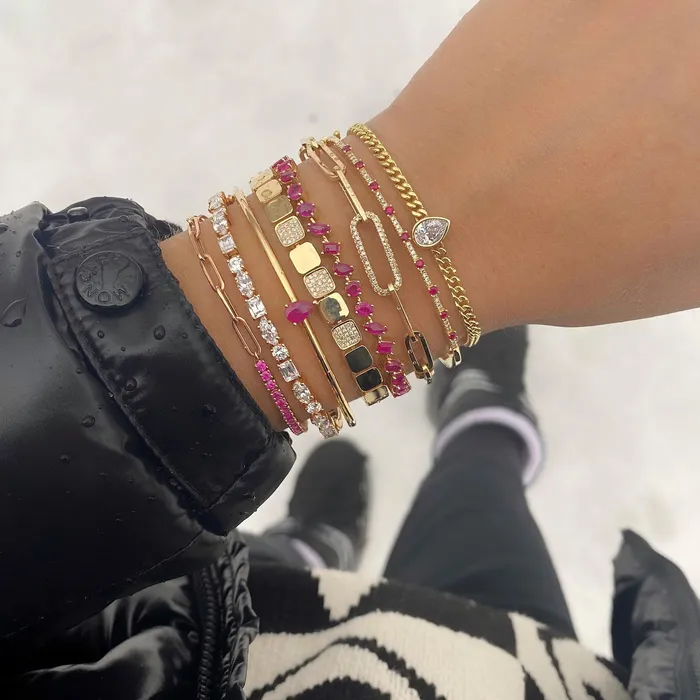 Bracelets Half and Half Black Diamond Tennis Bracelet Alev Collection